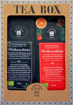 Preview: Bio Weihnachtstee Set gemischt 2x 100g, Schwarztee und Früchtetee