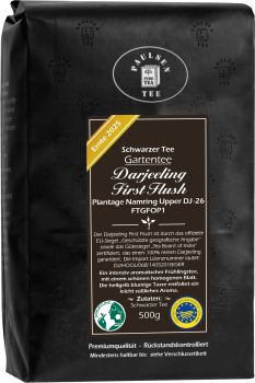 Darjeeling First Flush FTGFOP1, schwarzer Tee, Ernte 2025 - Gartentee - Plantage Namring Upper