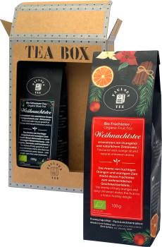 Preview: Bio Weihnachtstee Set gemischt 2x 100g, Schwarztee und Früchtetee