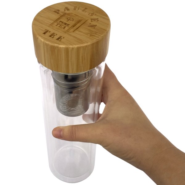 Glasflasche doppelwandig mit Infusor