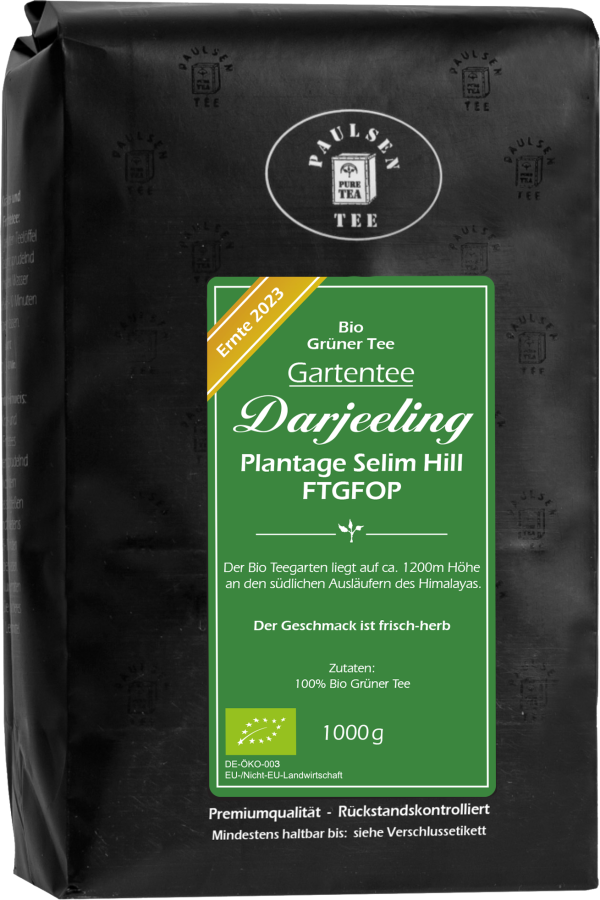 Bio Darjeeling FTGFOP, grüner Tee, Ernte 2023 - Gartentee - Plantage Selim Hill