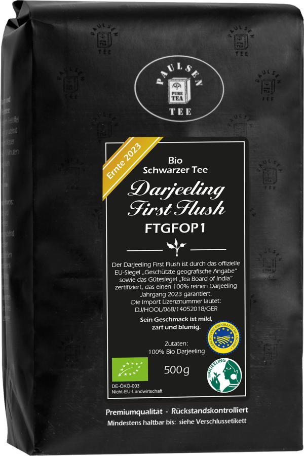 Bio Darjeeling First Flush FTGFOP1, schwarzer Tee, Ernte 2023